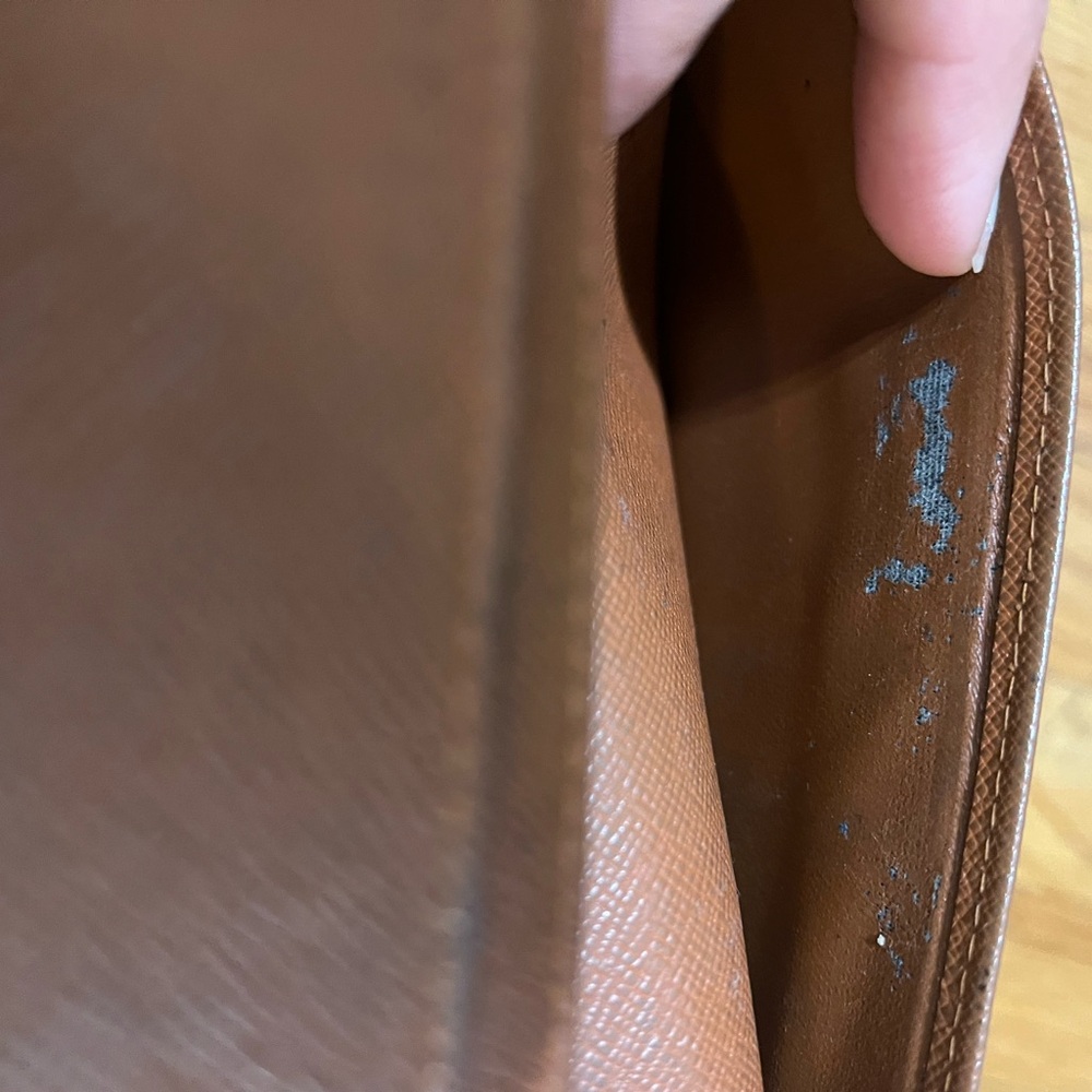 Vintage Louis Vuitton Brown Monogram check book wallet and mini papillon 1980’s - Picture 9 of 16